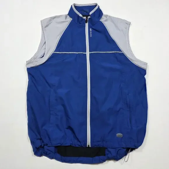 SUGOI Jacket Mens XL Convertible Sleeves Vest Cycling Blue White Reflective 3m - Picture 9 of 16